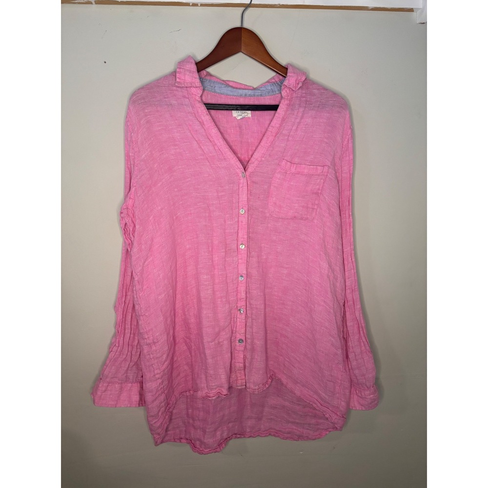 Sigrid Olsen Pink Gauze Button-Down Shirt